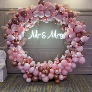 Wedding Balloon hoop (Mr and Mrs Led Sign)